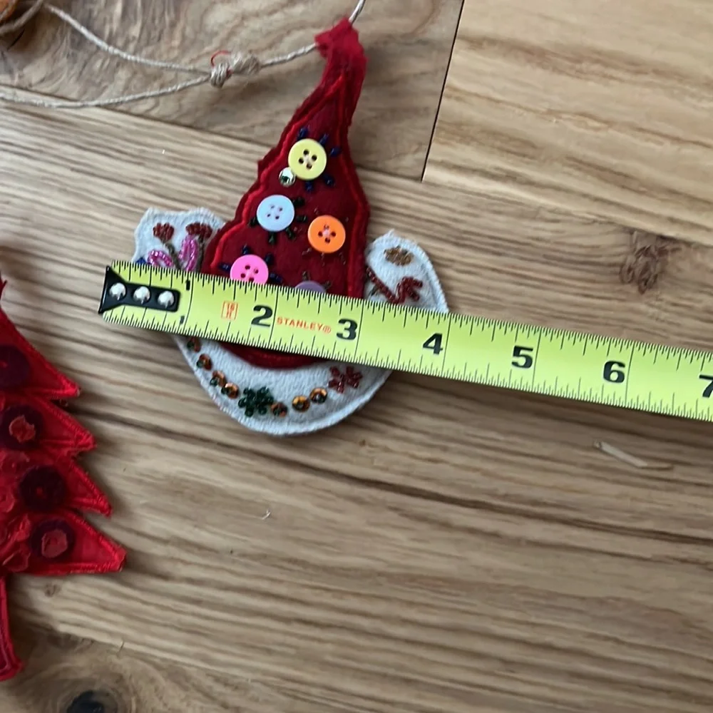 Bohemian Embroidered and Beaded Christmas Garland.